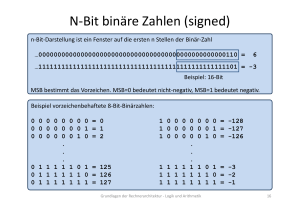 N-Bit binäre Zahlen (signed)