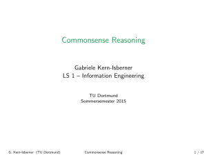 Commonsense Reasoning - LS1 - Logik in der Informatik