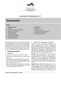 Geschenke - Hans-Werner Brenner Steuerberater