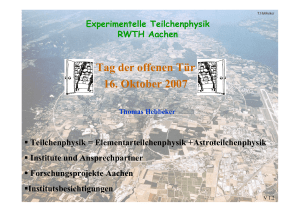 Experimentelle Elementarteilchenphysik RWTH