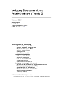 Vorlesung Elektrodynamik und Relativitaetstheorie - staff.uni