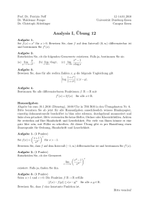 Analysis I,¨Ubung 12 - an der Universität Duisburg