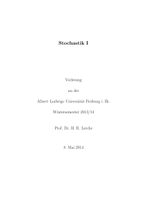 Stochastik I - Abteilung für Mathematische Stochastik