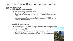 Reduktion von THG-Emissionen in der Tierhaltung