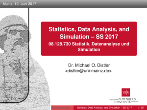 Statistics, Data Analysis, and Simulation – SS 2017