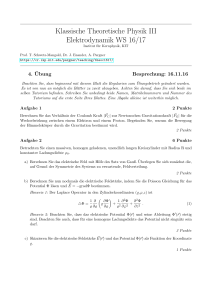Klassische Theoretische Physik III Elektrodynamik WS 16/17