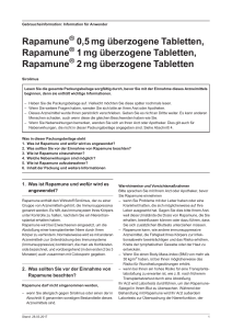 Rapamune ® 0,5 mg, 1 mg, 2 mg überzogene Tabletten
