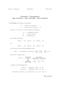 Stochastik - Lösungsskizze (BSc D-MAVT / BSc D