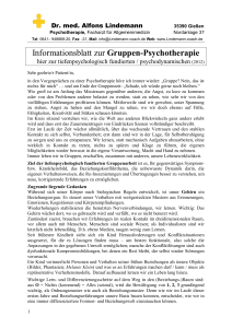Informationsblatt zur Gruppen-Psychotherapie