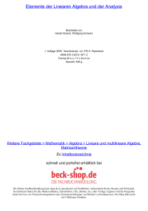 Elemente der Linearen Algebra und der Analysis - Beck-Shop
