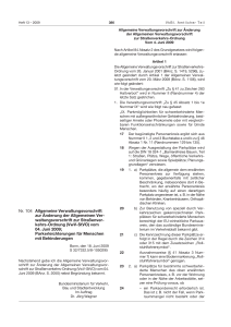 Nr. 104 Allgemeine Verwaltungsvorschrift zur Änderung der