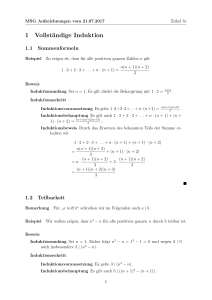 1 Vollständige Induktion - Mathematik und ihre Didaktik