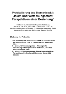 „Islam und Verfassungsstaat: Perspektiven einer Beziehung“