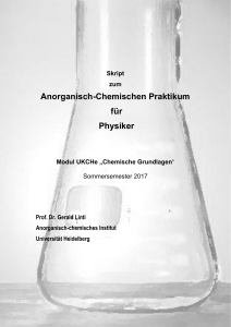 Skript zum Anorganisch-Chemischen Praktikum für Physiker