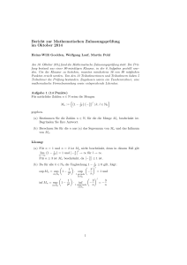Bericht zur Mathematischen Zulassungsprüfung im Oktober 2014