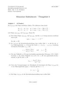 Elementare Zahlentheorie – ¨Ubungsblatt 6 - KIT