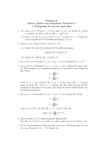 ¨Ubungen zu Lineare Algebra und Analytische Geometrie 2 7