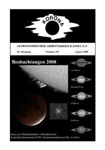 Beobachtungen 2008 - Astronomischer Arbeitskreis Kassel e.V.
