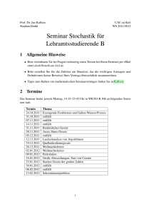 Seminar Stochastik für Lehramtsstudierende B
