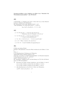 Lösungsvorschläge zu den Aufgaben von Blatt 6 zur “Statistik I für