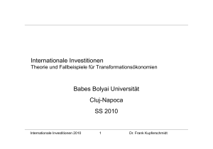 Internationale Investitionen Babes Bolyai Universität y Cluj