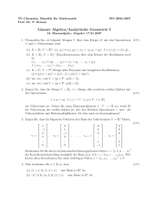 Lineare Algebra/Analytische Geometrie I
