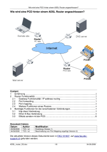 Wie wird eine PCD hinter einem ADSL Router angeschlossen?