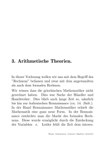 3. Arithmetische Theorien.