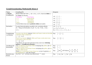 Grundwissenkatalog Mathematik Klasse 6