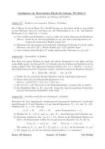 Nachklausur zur Theoretischen Physik für Lehramt, WS 2010/11