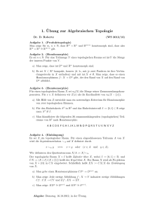 1. ¨Ubung zur Algebraischen Topologie