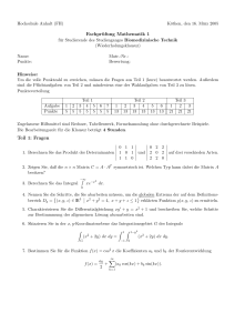 Fachprüfung Mathematik 1 Teil 1: Fragen