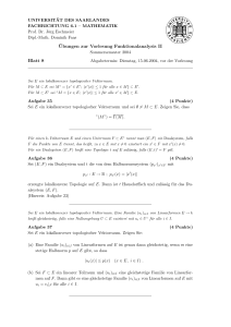 Ubungen zur Vorlesung Funktionalanalysis II Blatt 8