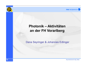 Photonik – Aktivitäten an der FH Vorarlberg