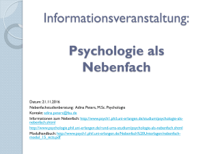 Informationsveranstaltung „Grundlagen der Psychologie