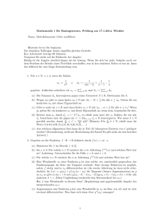 Mathematik 1 für Bauingenieure, Prüfung am 17.1.2014, Winkler