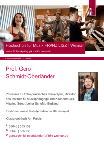 Prof. Gero Schmidt-Oberländer - Hochschule für Musik FRANZ