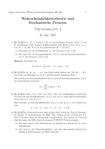 Wahrscheinlichkeitstheorie und Stochastische Prozesse Übungsblatt 4