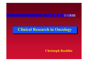 Clinical Research in Oncology Clinical Research in Oncology
