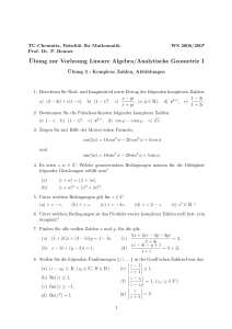 Ubung zur Vorlesung Lineare Algebra/Analytische