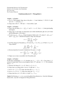 Funktionentheorie II – Übungsblatt