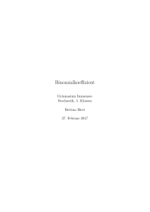Binomialkoeffizient - Unterricht Bettina Bieri