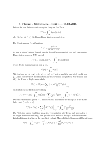 1. Plenum - Statistische Physik II