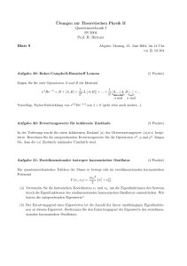 ¨Ubungen zur Theoretischen Physik II Quantenmechanik I SS 2004