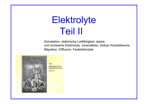 Elektrolyte Teil II