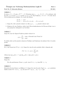 Ubungen zur Vorlesung Mathematischen Logik II