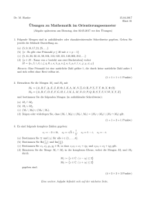 Übungsblatt Mathematik im Orientierungssemester, SS17