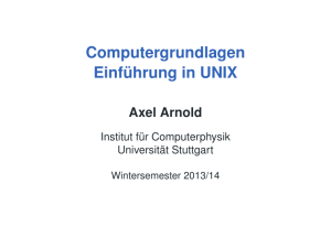 Computergrundlagen Einführung in UNIX - ICP Stuttgart