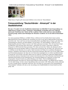 Fotoausstellung "Deutschländer - Almanyali" in der Stadtbibliothek