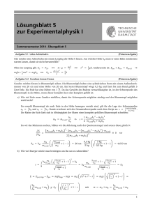 Lösungsblatt 5 zur Experimentalphysik I